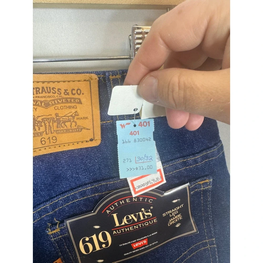 Vintage Levis 619 Mens Straight‎ Jeans Orange Tab Canada 30x32 Deadstock NWT